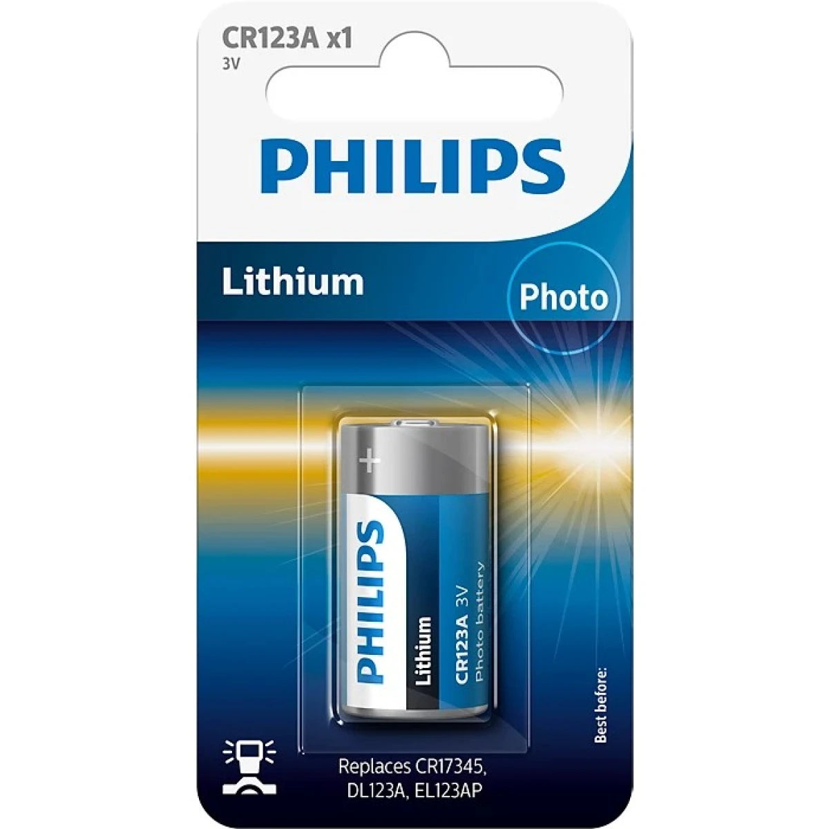 Philips Lithium CR 123A - 1 Blister Long-Lasting Power Up to 10 years