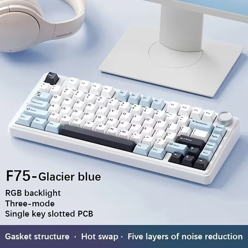 FREEWOLF F75 75% Mechanical Keyboard Wireless RGB Arabic and English Layout