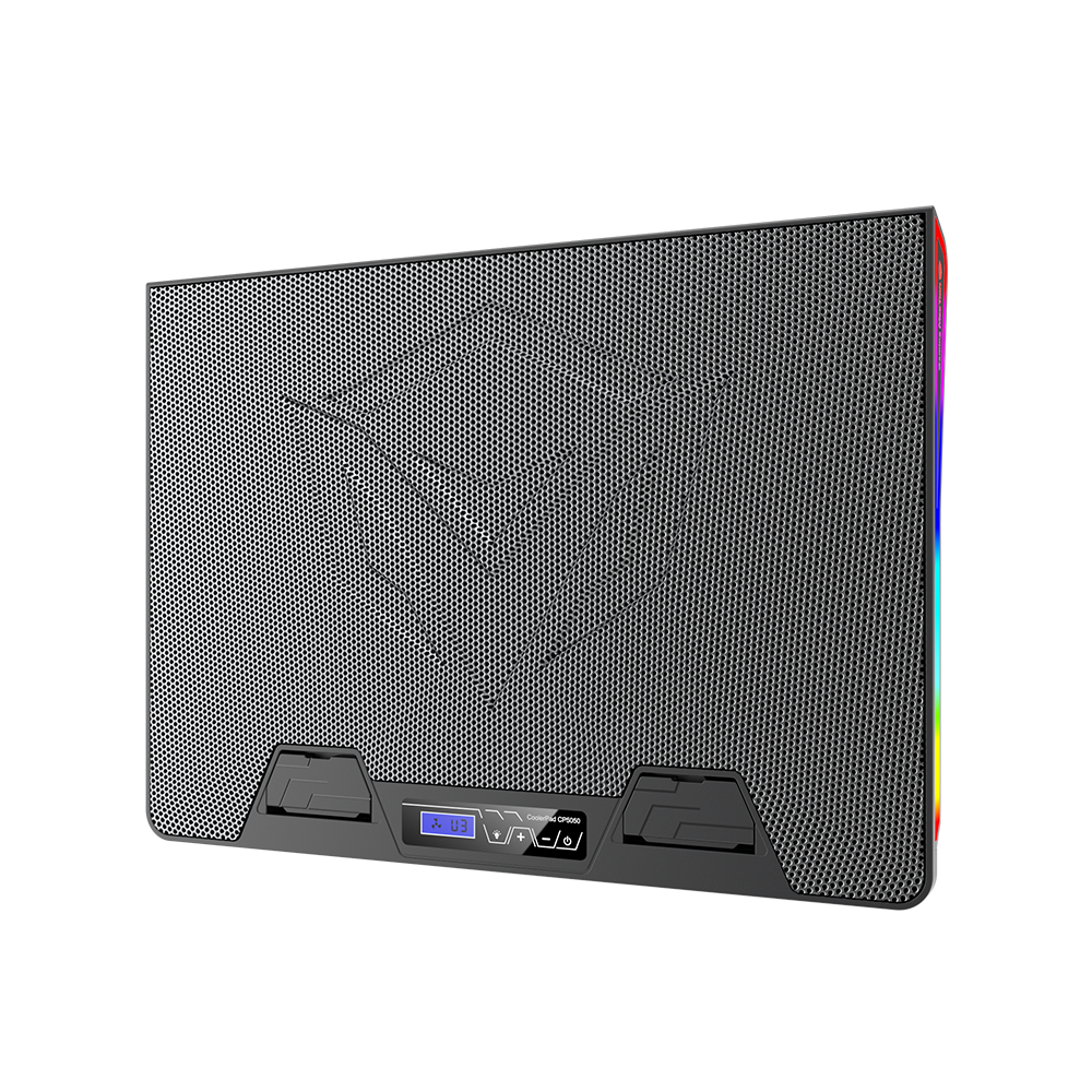 Meetion MT-CP5050 RGB Backlight Gaming Cooling Pad, 9-15.5”, Silent, Height Adjustable