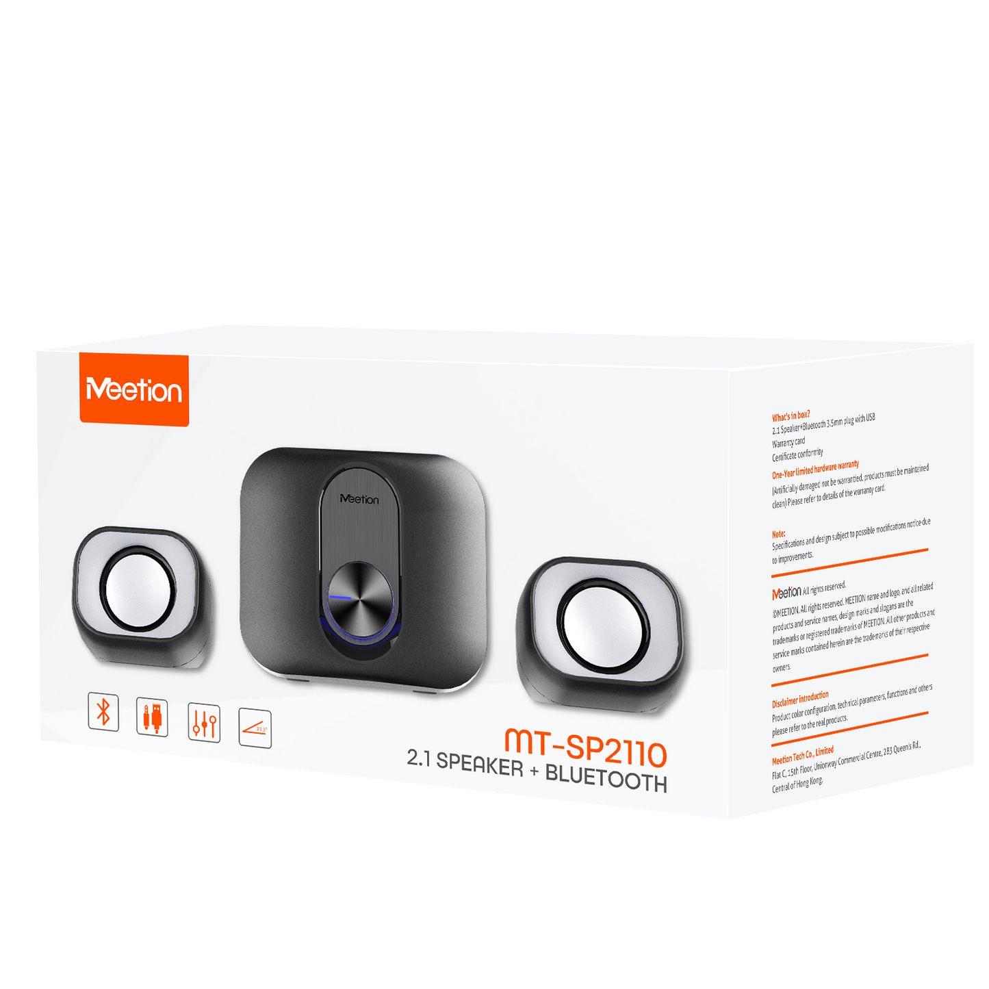 Meetion MT-SP2110 Office Desktop Speakers, USB & 3.5AUX, Bluetooth 5.0