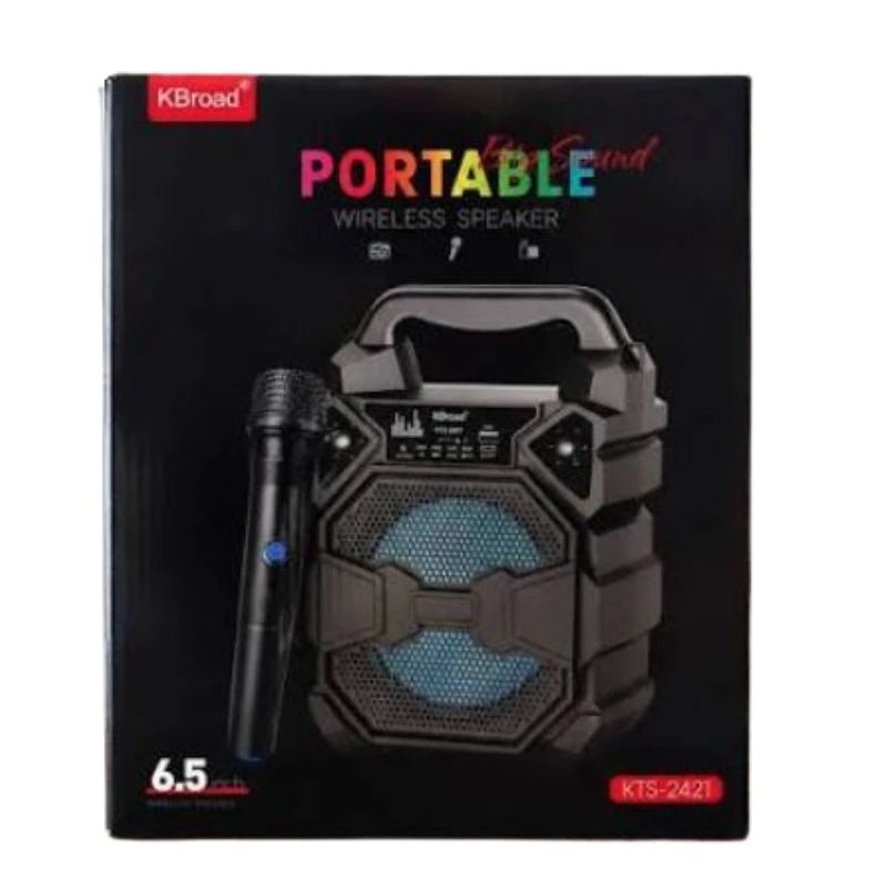 Portable Bluetooth speaker KTS-2421 6.5inch, Wireless Microphone, designed for parties karaoke