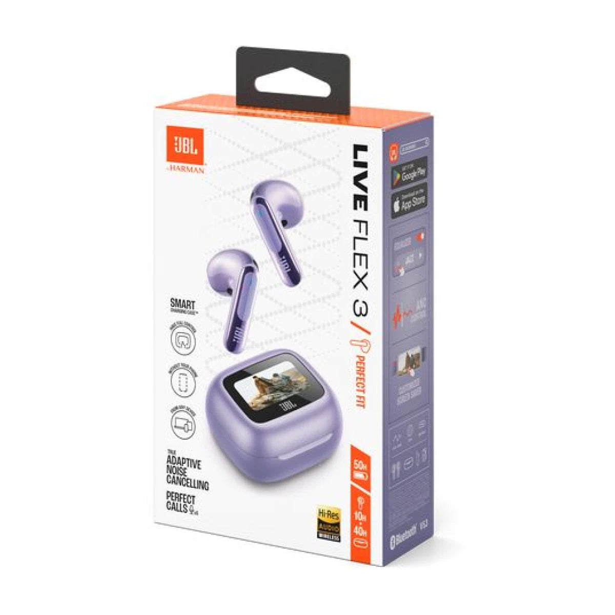 JBL Live Flex 3 Wireless Earbud Headphones, True Noise Cancelling Purple