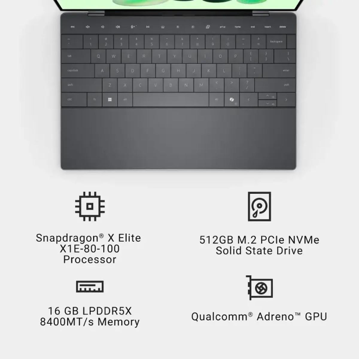 Dell XPS 13 9345 (Graphite)Laptop, Snapdragon XElite, 13.4"Touch 3KOLED, (16GB, 512GB)
