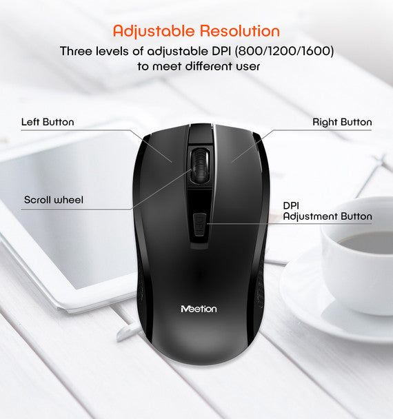 Meetion MT-C4120 Wireless Keyboard and Mouse Combo Kit for Computer, Silent