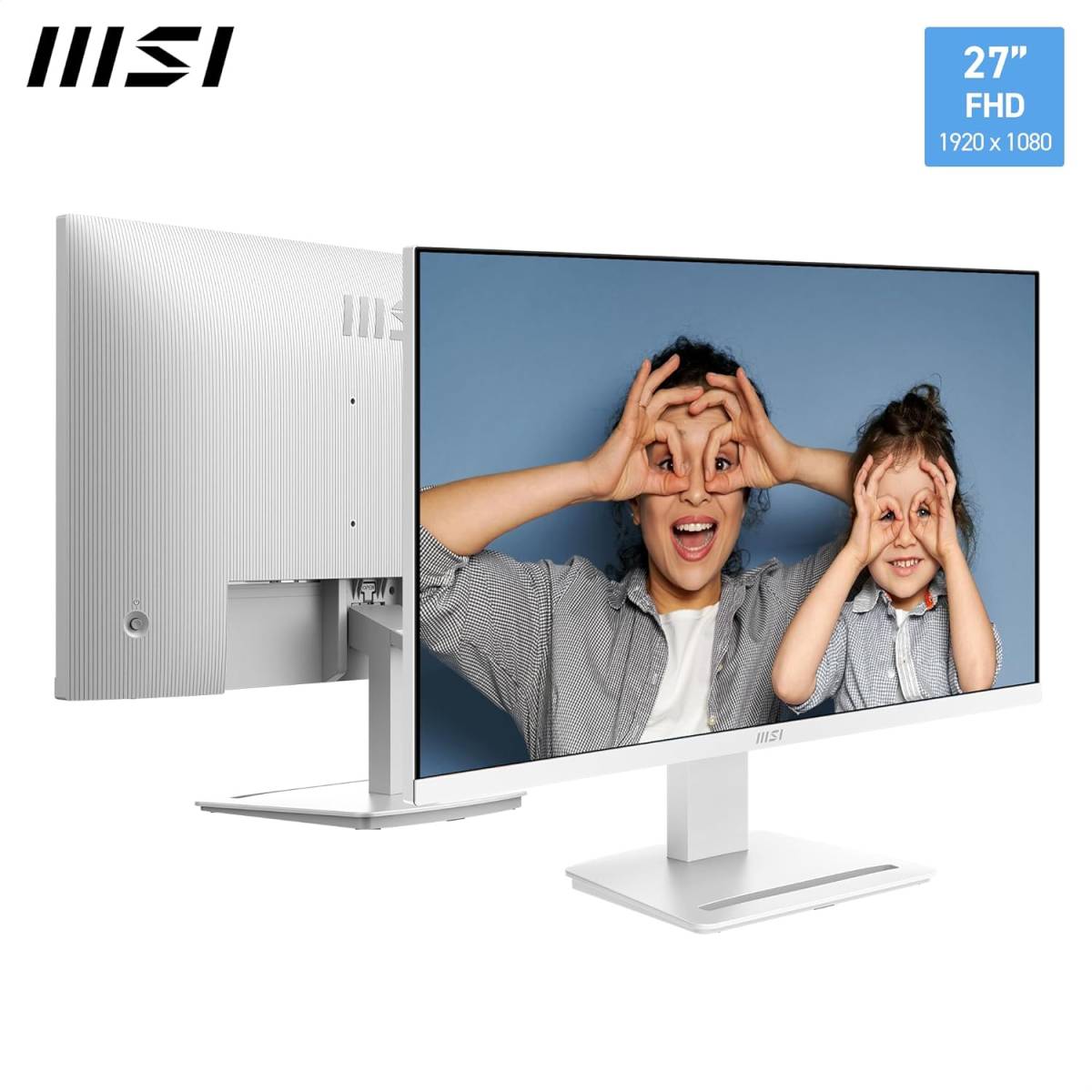 MSI PRO MP273 E14A 27" FHD Computer Monitor, IPS, 144Hz, Adjustable, White
