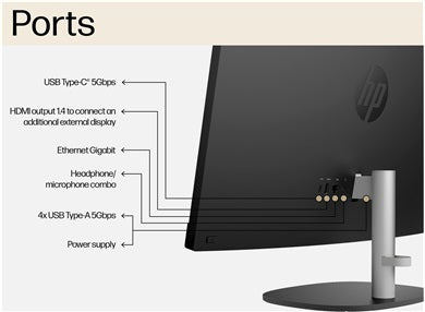 HP All-in-One 27-cr0012ne PC Non-Touch Intel Core i7-1355U (8GB/512GB) IPS /Black