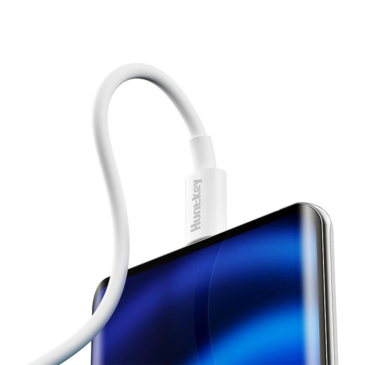 Huntkey HKCC301203 Fast Charging Type-C to Type-C Cable 1.2M 60W 3A-White
