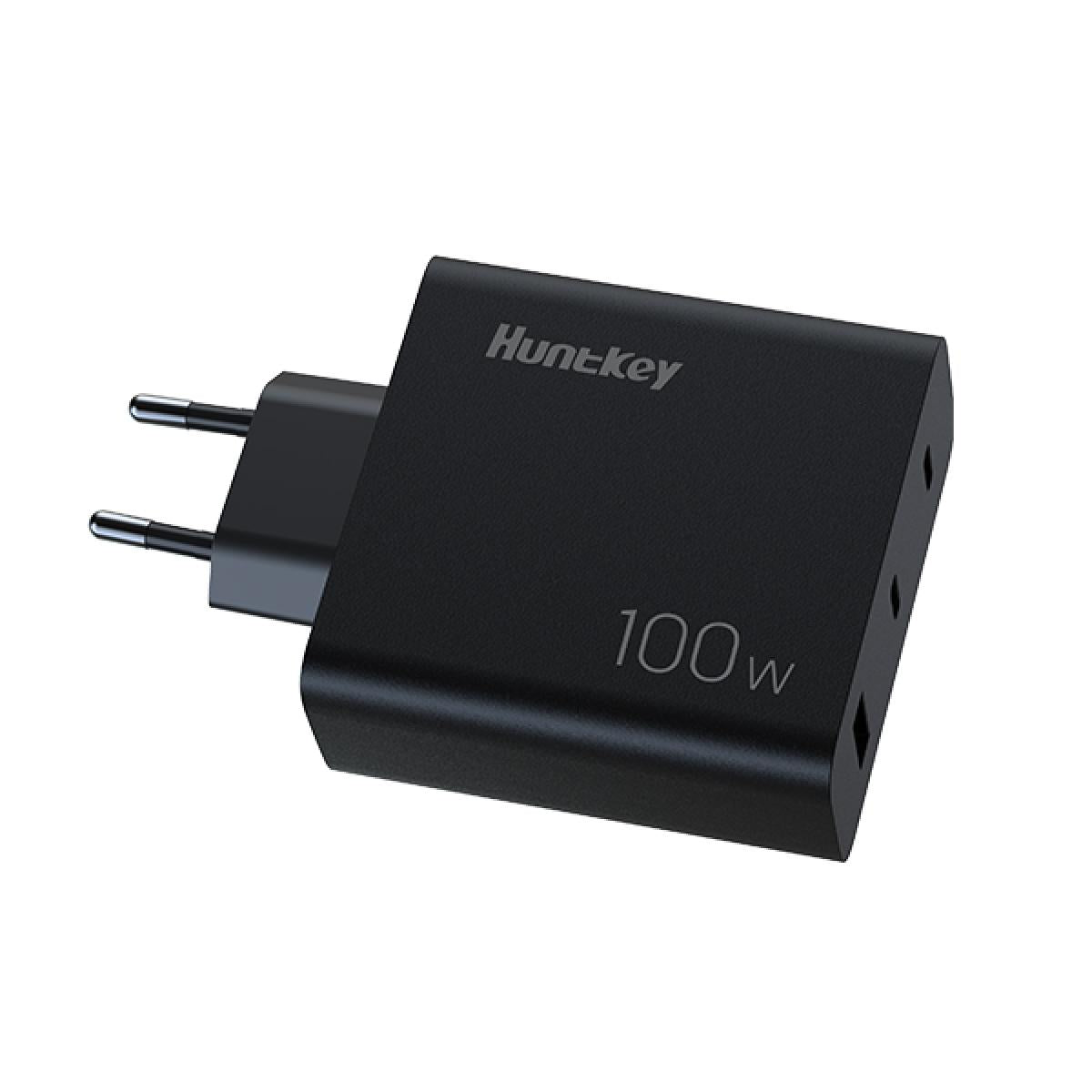 Huntkey 100W GaN PD Wall Charger 2 Pin Plug with Type-C Cable