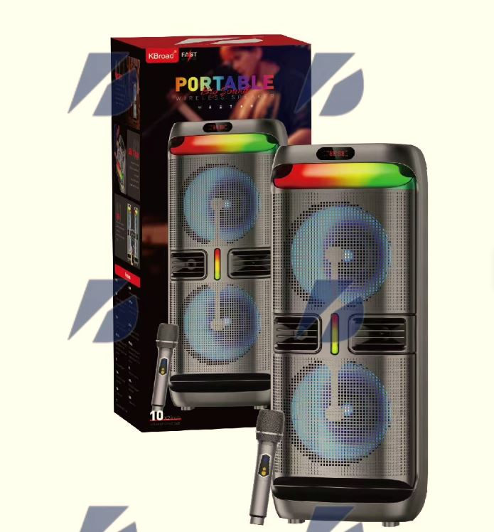 Bluetooth Speaker premium KTS-2213 10*2-inch Dual wireless Micr RGB LED lighting