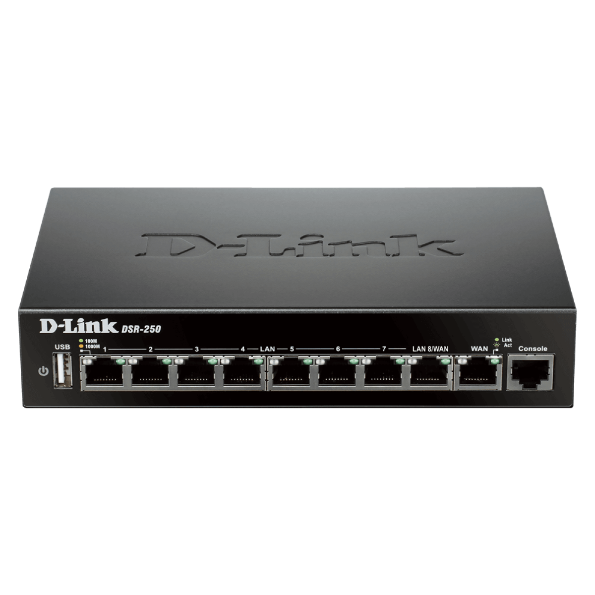 D-Link DSR-250 8-Port Gigabit VPN Router- Supports up to 75 VPN