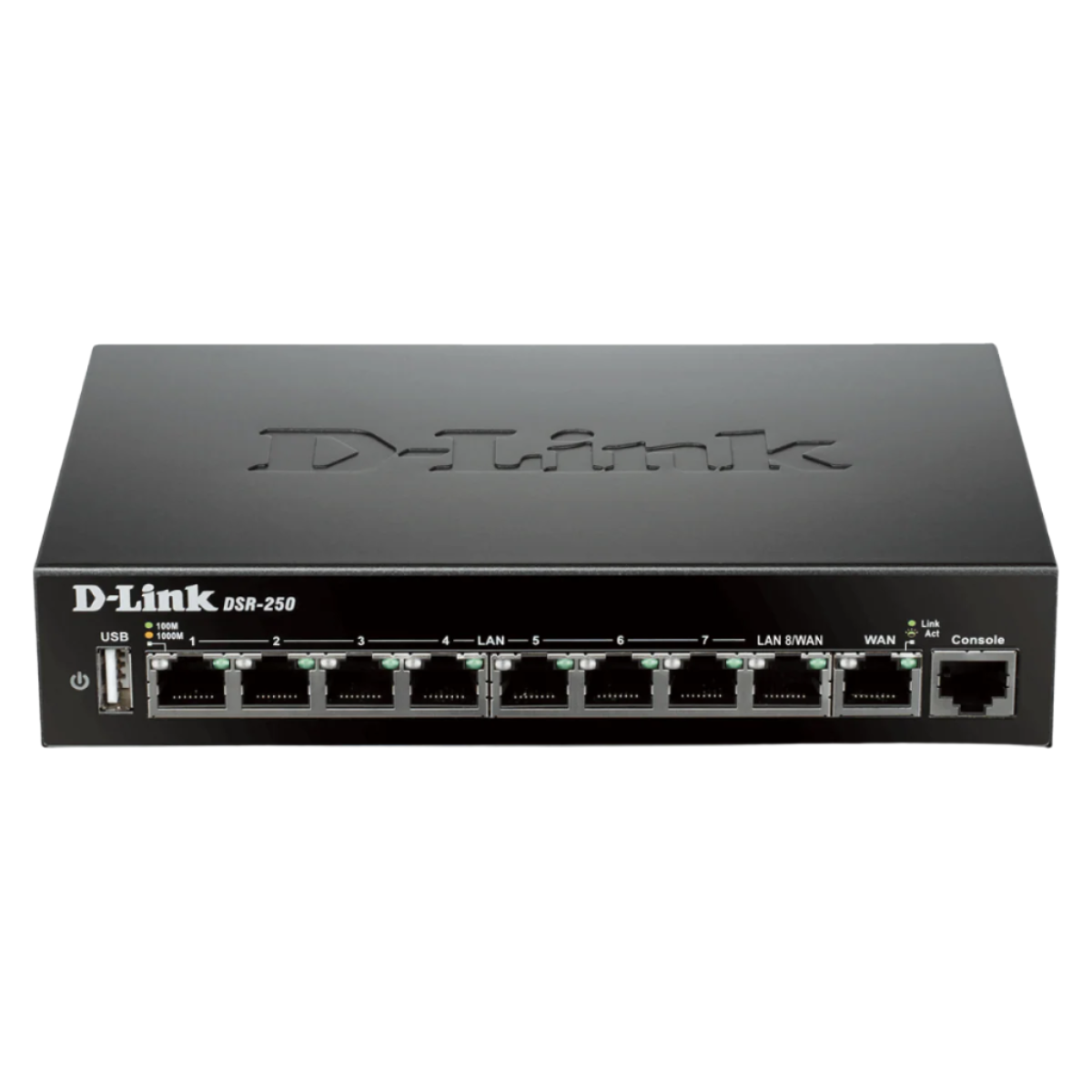 D-Link DSR-250 8-Port Gigabit VPN Router- Supports up to 75 VPN