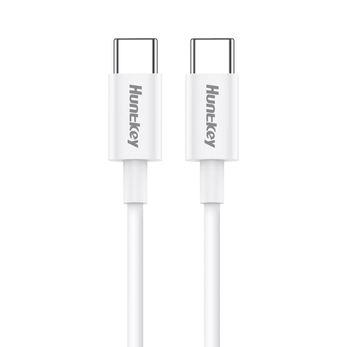 Huntkey HKCC301203 Fast Charging Type-C to Type-C Cable 1.2M 60W 3A-White