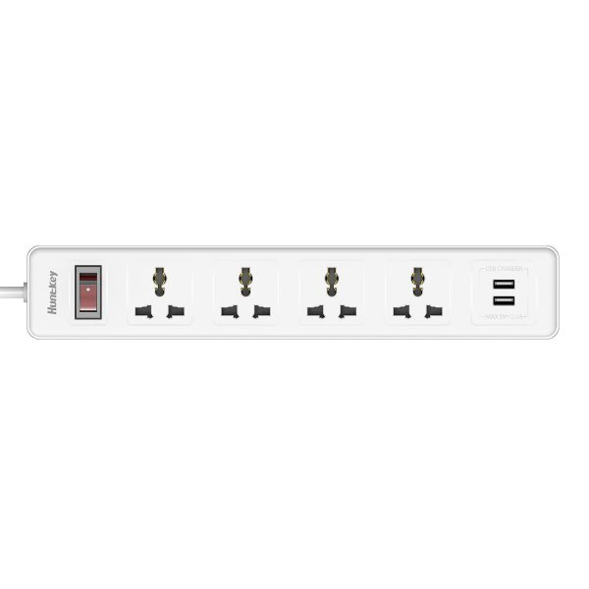 Huntkey SSZ507 4Port +2USB Port Power Strip Double break safety switch