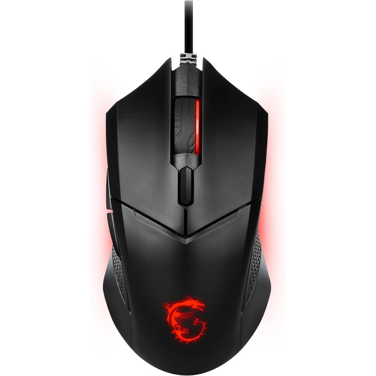 MSI Clutch GM08 Gaming Mouse, 4200 DPI Optical Sensor, 3 Adjustable Weights