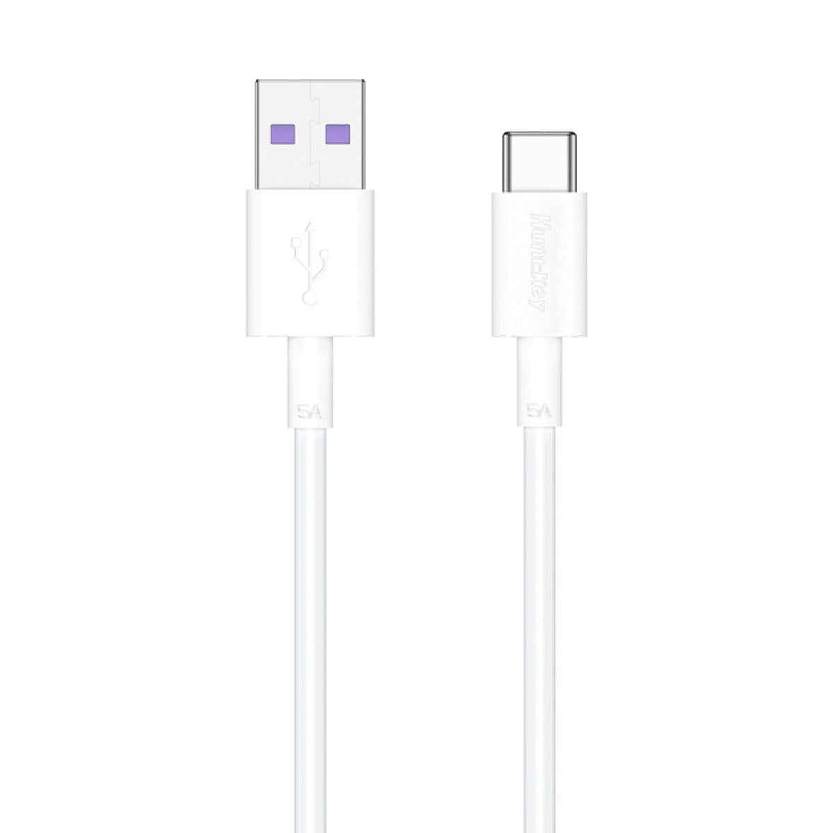 Huntkey HKAC501201 USB to Type-C Cable 1.2M cable 5A 480Mbps -White