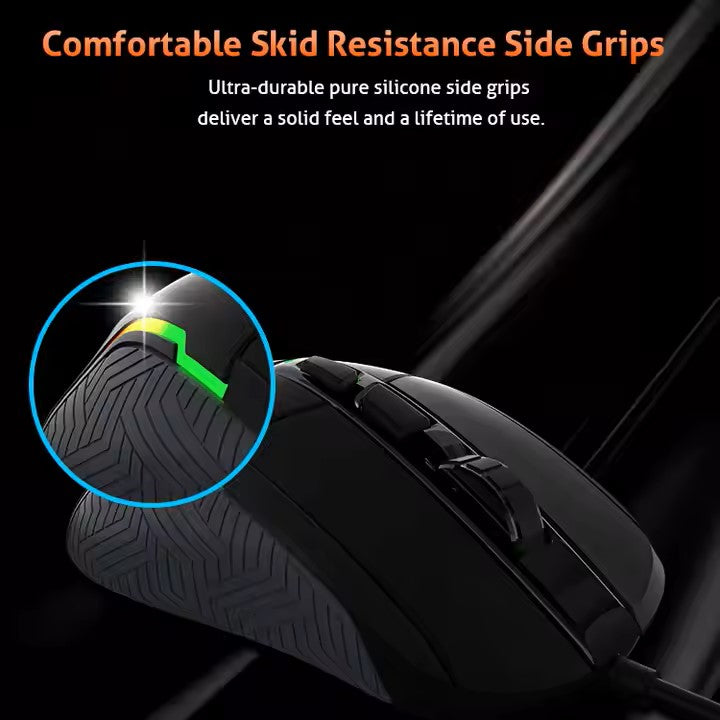 MeeTion MT-G3360 USB Professional Macro Gaming Mouse, Resolution 12000DPI, Keys:7