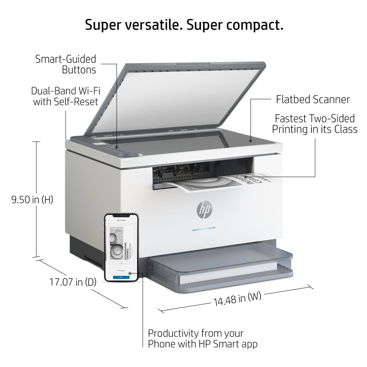 HP LaserJet MFP M236dw Mono All-in-One Printer, Ethernet, Wireless, Duplex, 29ppm