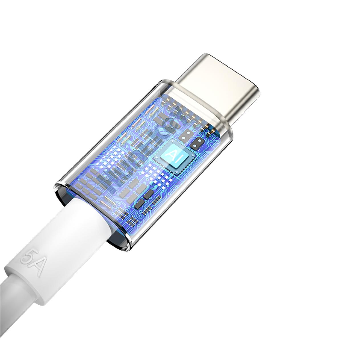 Huntkey HKAC501201 USB to Type-C Cable 1.2M cable 5A 480Mbps -White