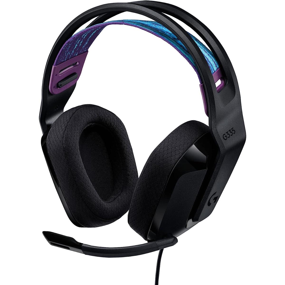 Logitech G335 Wired Gaming Headset, with Flip to Mute Microphone- Black