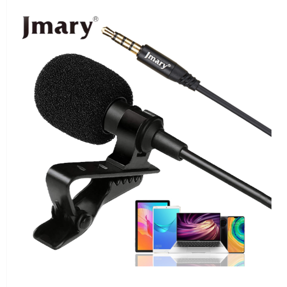 Jmary MC-R1 3.5mm Lavalier Microphone 2M Condenser Microphone 3.5mm Jack