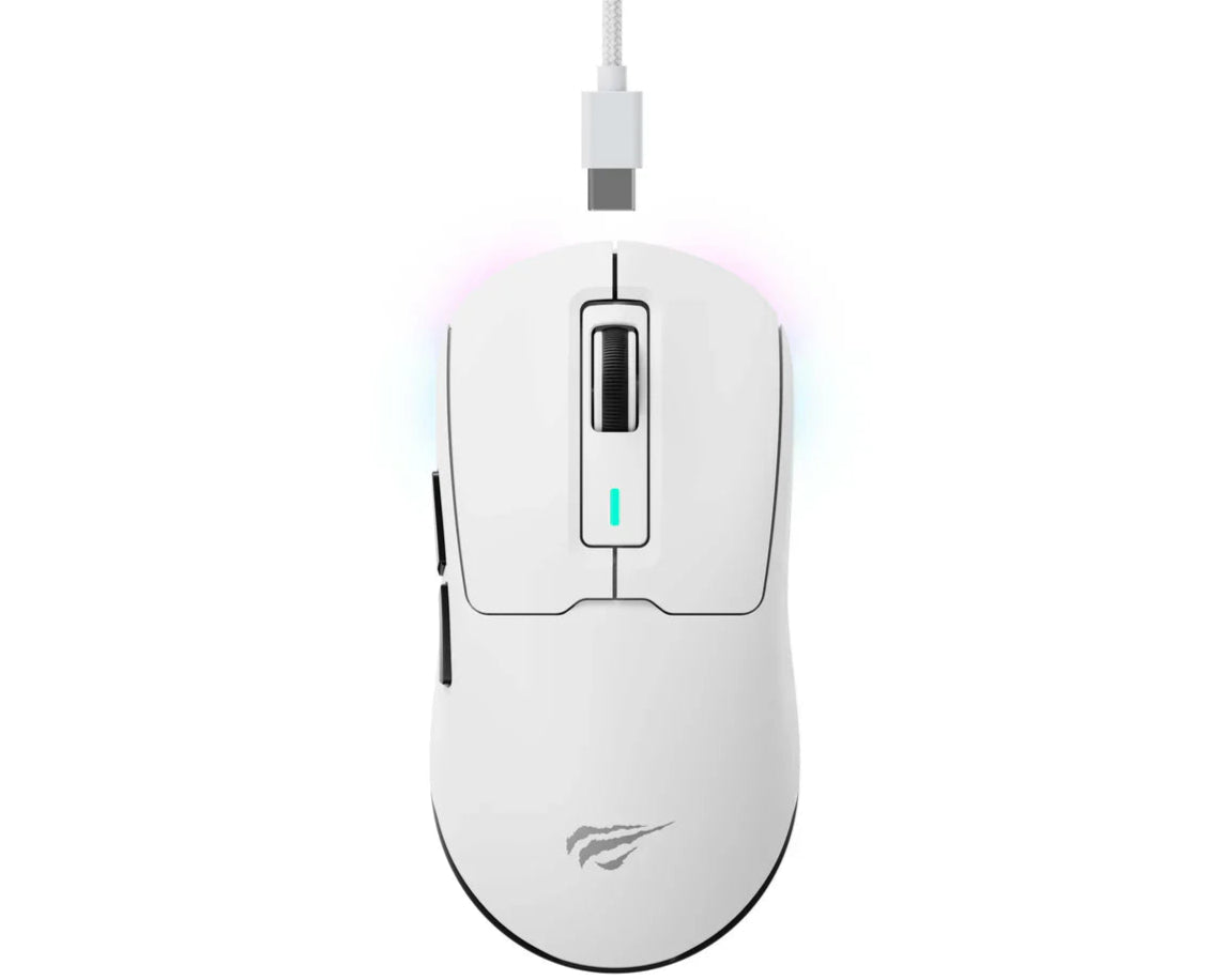 Havit MS969SE Game note Tri-Mode Gaming Mouse RGB Lighting: rechargeable. white