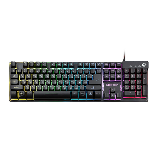 Meetion MT-K9300 Gaming Keyboard, Colorful Rainbow Backlit, USB Braided Cable