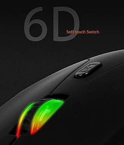 MeeTion MT-GM21 USB Wired RGB Gaming Mouse, Resolution 4800DPI, Keys: 5+1