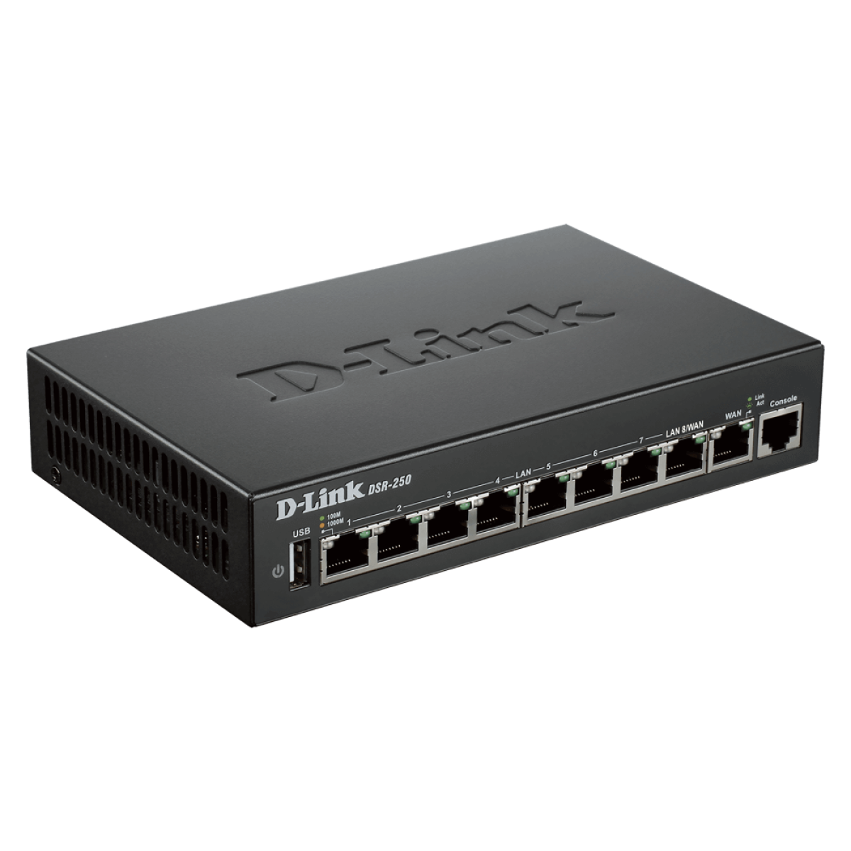 D-Link DSR-250 8-Port Gigabit VPN Router- Supports up to 75 VPN
