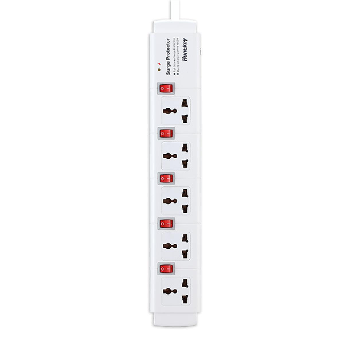 Huntkey PZC502 Power Strips, Universal Standard Double break safety switch 250V
