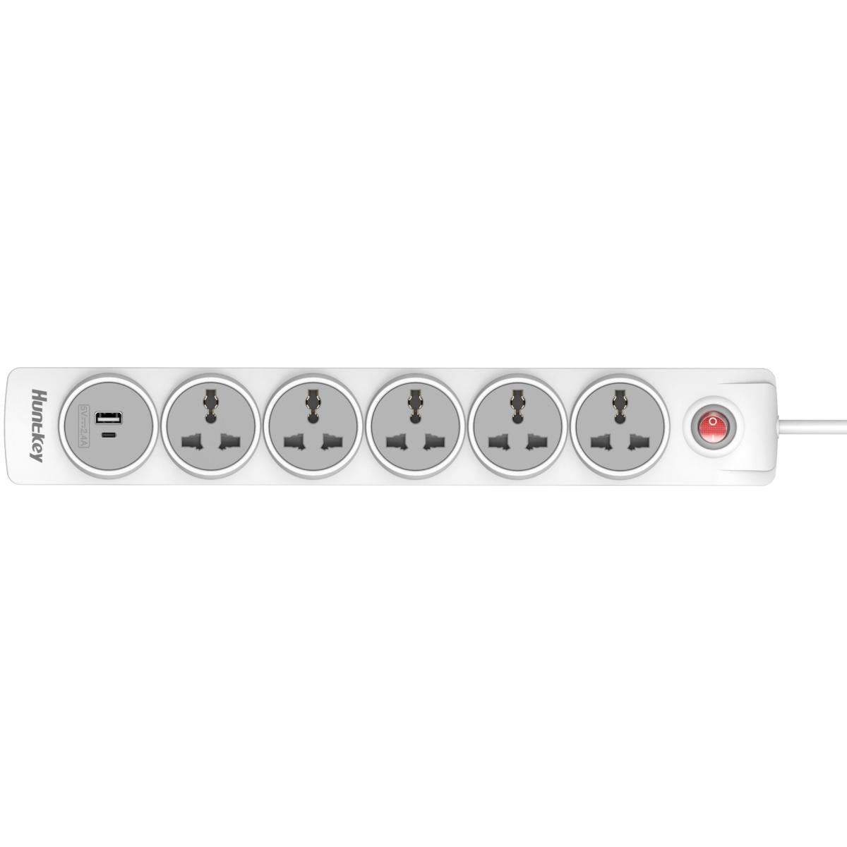 Huntkey SZN607C 5 Port 1 USB Type-C Universal Power Strip Child-protective