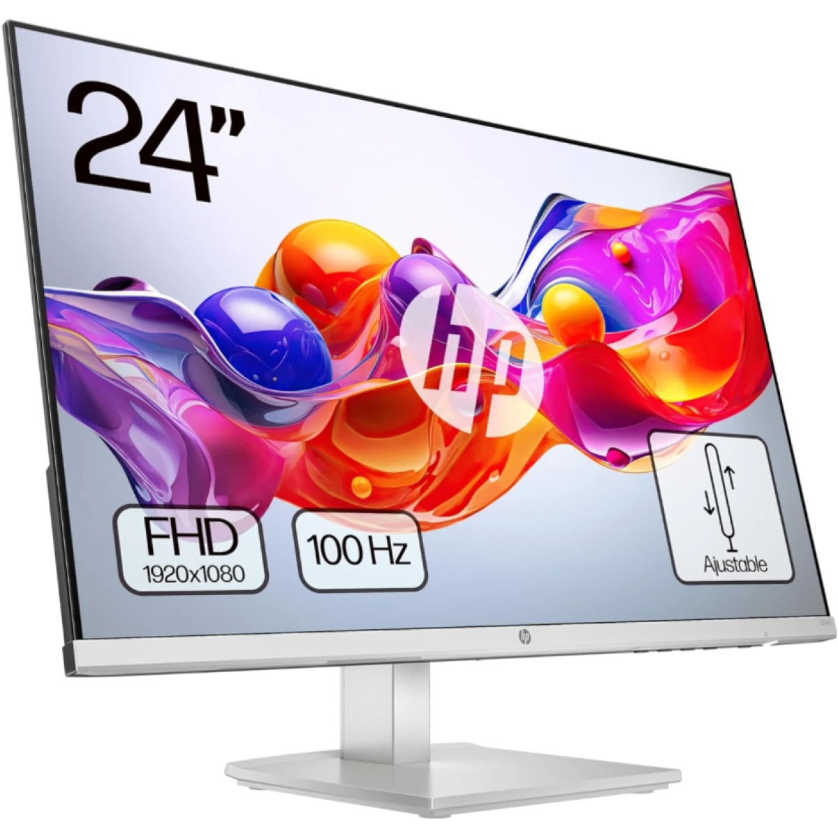 HP S5 524sh 23.8 FHD IPS 2 years warranty,Height Adjust Monitor Silver-Black