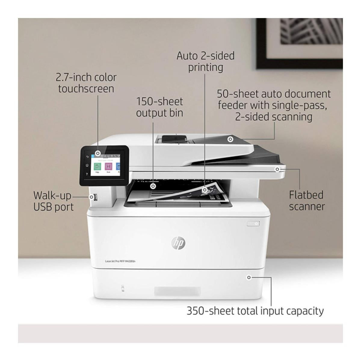 HP LaserJet Pro MFP 4103fdn Mono All-in-One Printer, USB, Ethernet,Duplex,Feeder 40ppm
