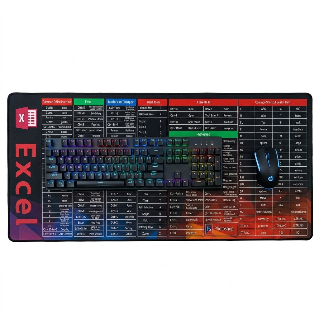 mousepad Excel Shortcut mousepads 90*40 cm High Quality)