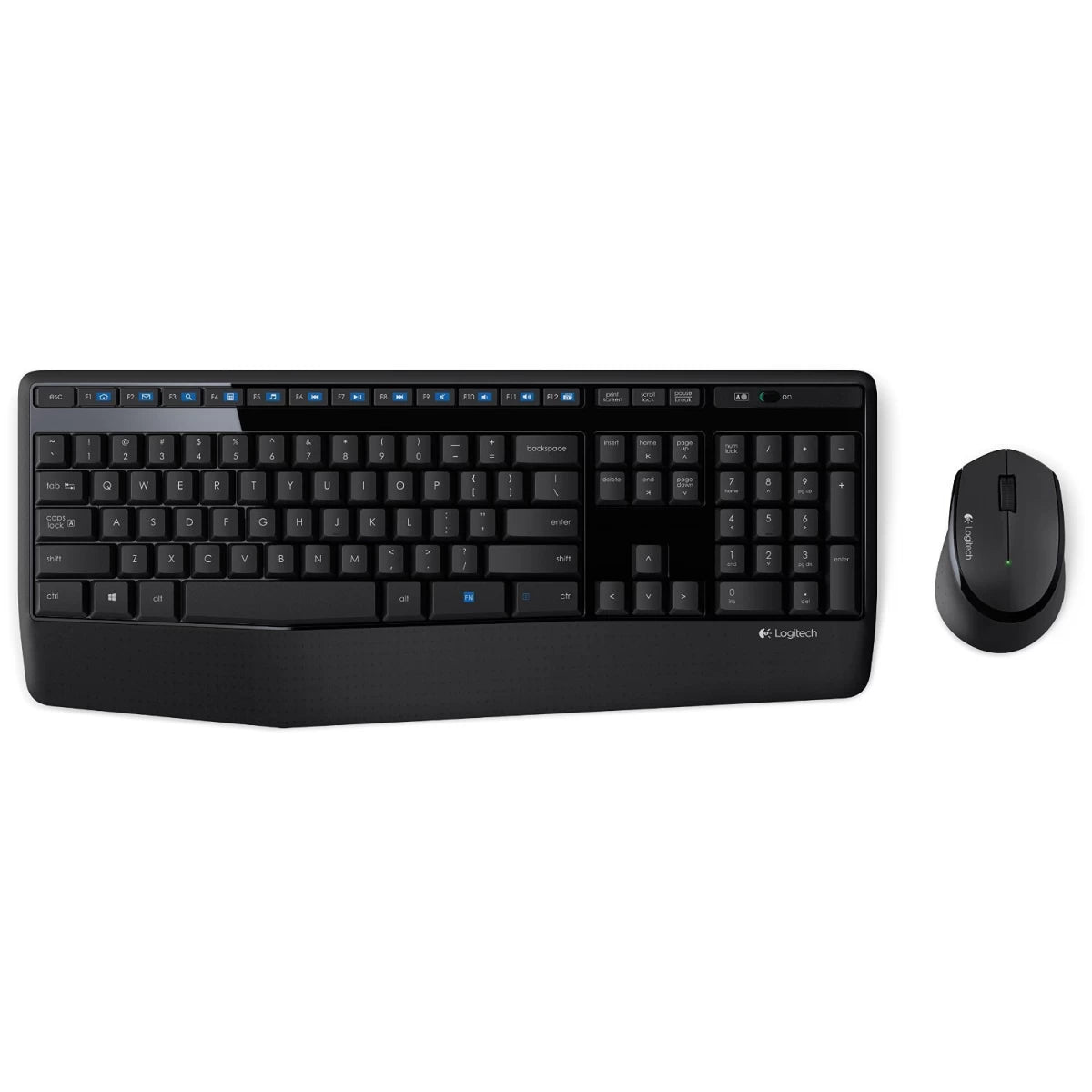 Logitech MK345 Wireless Combo Full-Sized Keyboard with Palm Rest and Comfortable