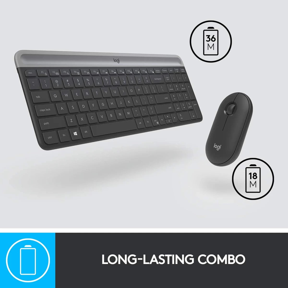Logitech MK470 SLIM Wireless Keyboard and Mouse Combo Arabic /English Layout