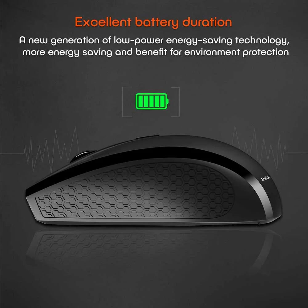 MeeTion MT-R560 2.4ghz Wireless Office Mouse up to 10m, Responsive 1600DPI