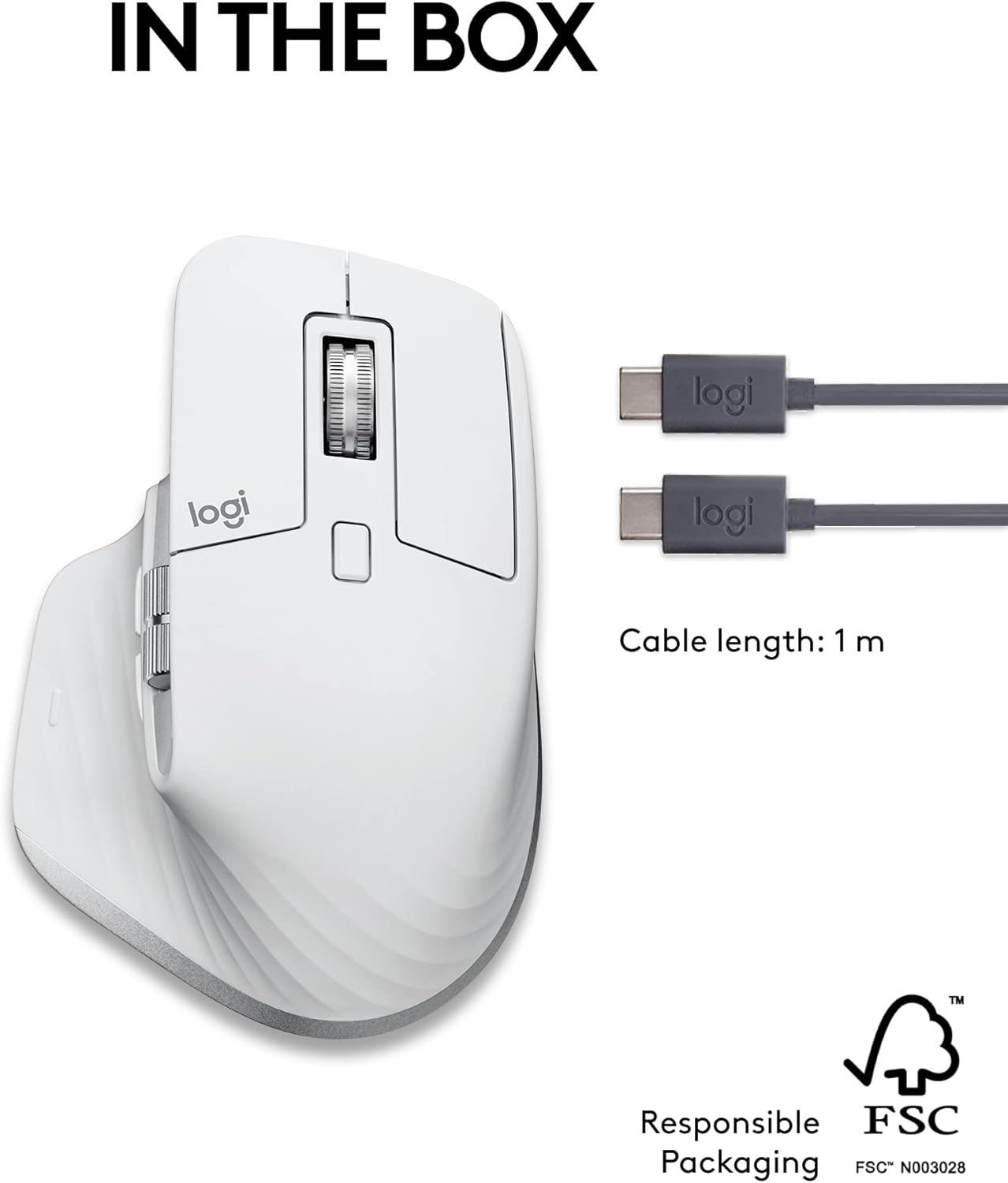 Logitech MX Master 3S for Mac -Wireless Bluetooth Mouse -Pale Grey