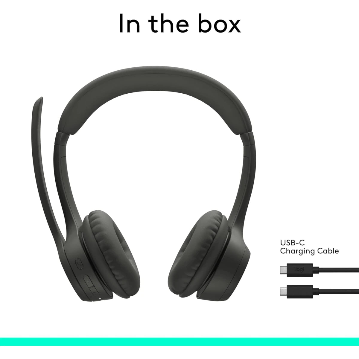 Logitech Zone 300 Wireless Headset, 30mm Driver Size, Noise-Canceling -Midnight Black