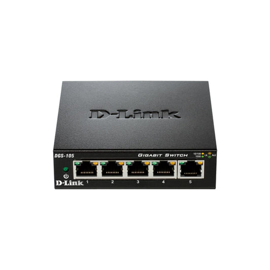 D-Link DGS-105/B 5-port 10/100/1000 Unmanaged Gigabit Switch Plug-and-play
