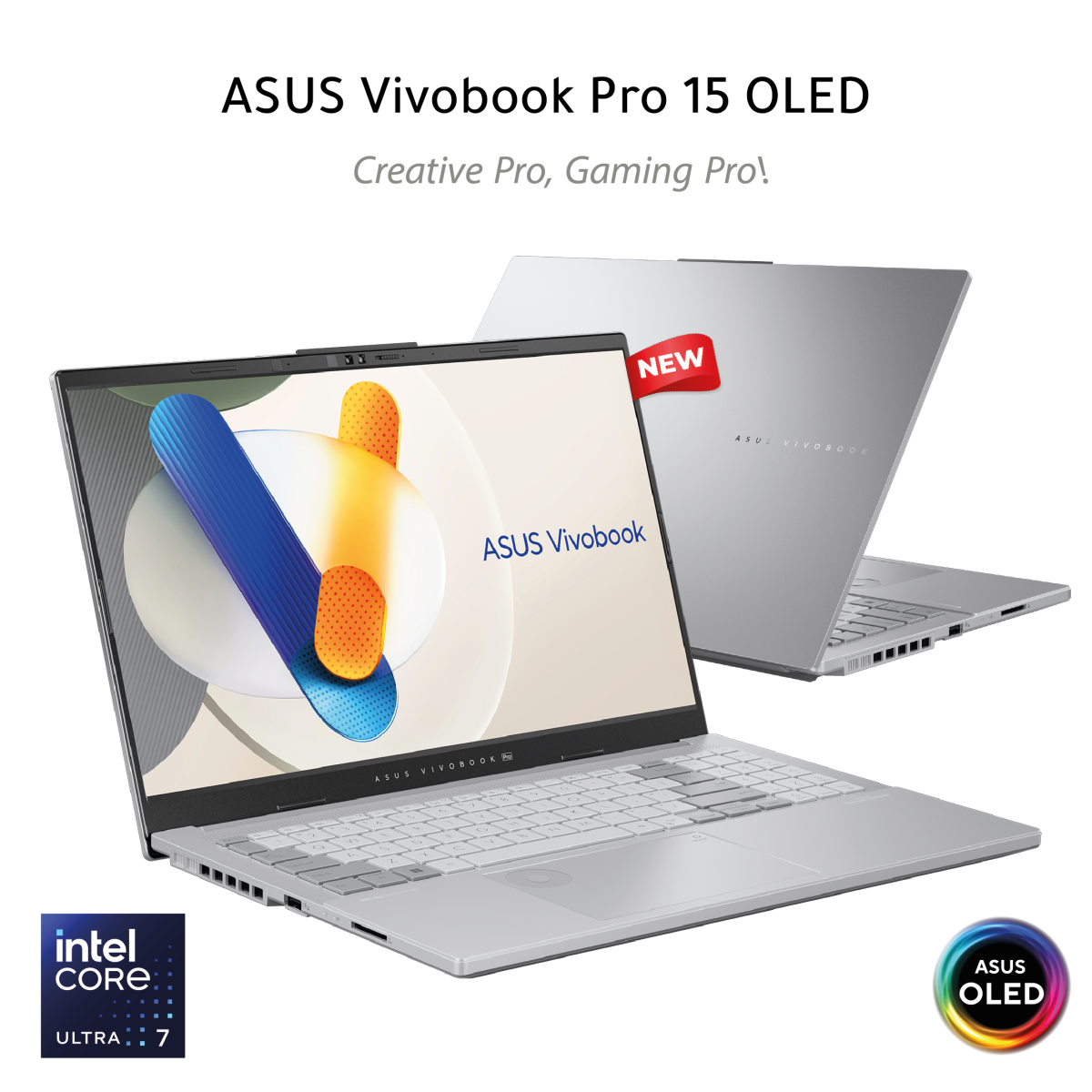 ASUS Vivobook Pro 15 Intel Ultra 7 155H, 15.6” 3K 120Hz OLED (16GB/1TB)