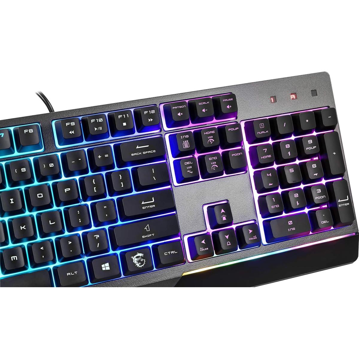 MSI Vigor GK30 RGB Gaming Keyboard, 6-Zone RGB Lighting, Black