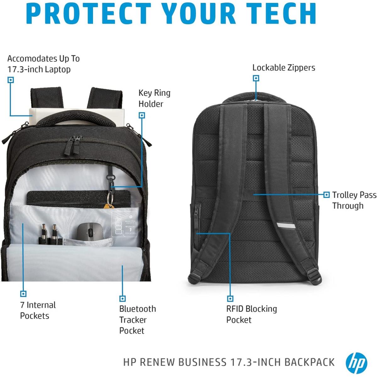 HP Professional Renew Carrying Case (Backpack) 17.3 Color Black (Original)
