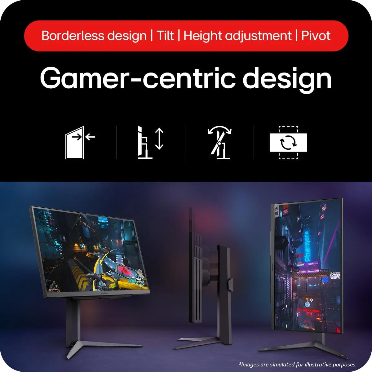LG UltraGear 27GS75Q 27" IPS 2K 200Hz Adjustable Stand - Black