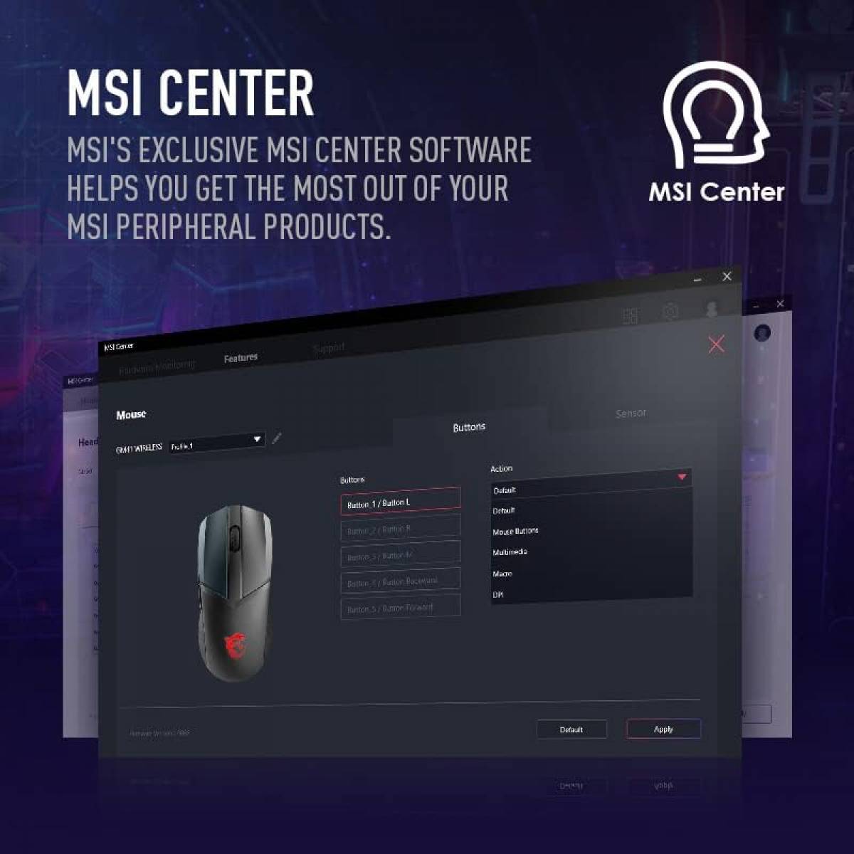 MSI Vigor GK71 Sonic AR Mechanical RGB Gaming Keyboard Sonic Blue Switches