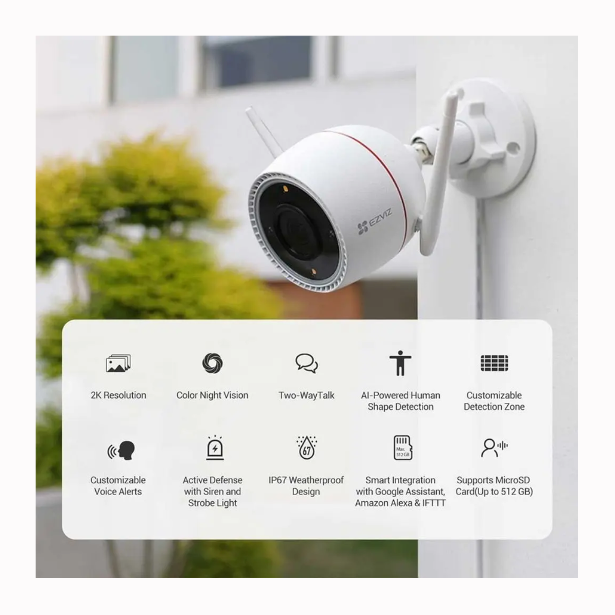 Ezviz H3c -3MP Outdoor Smart Wi-Fi Security Camera | 1080p Resolution