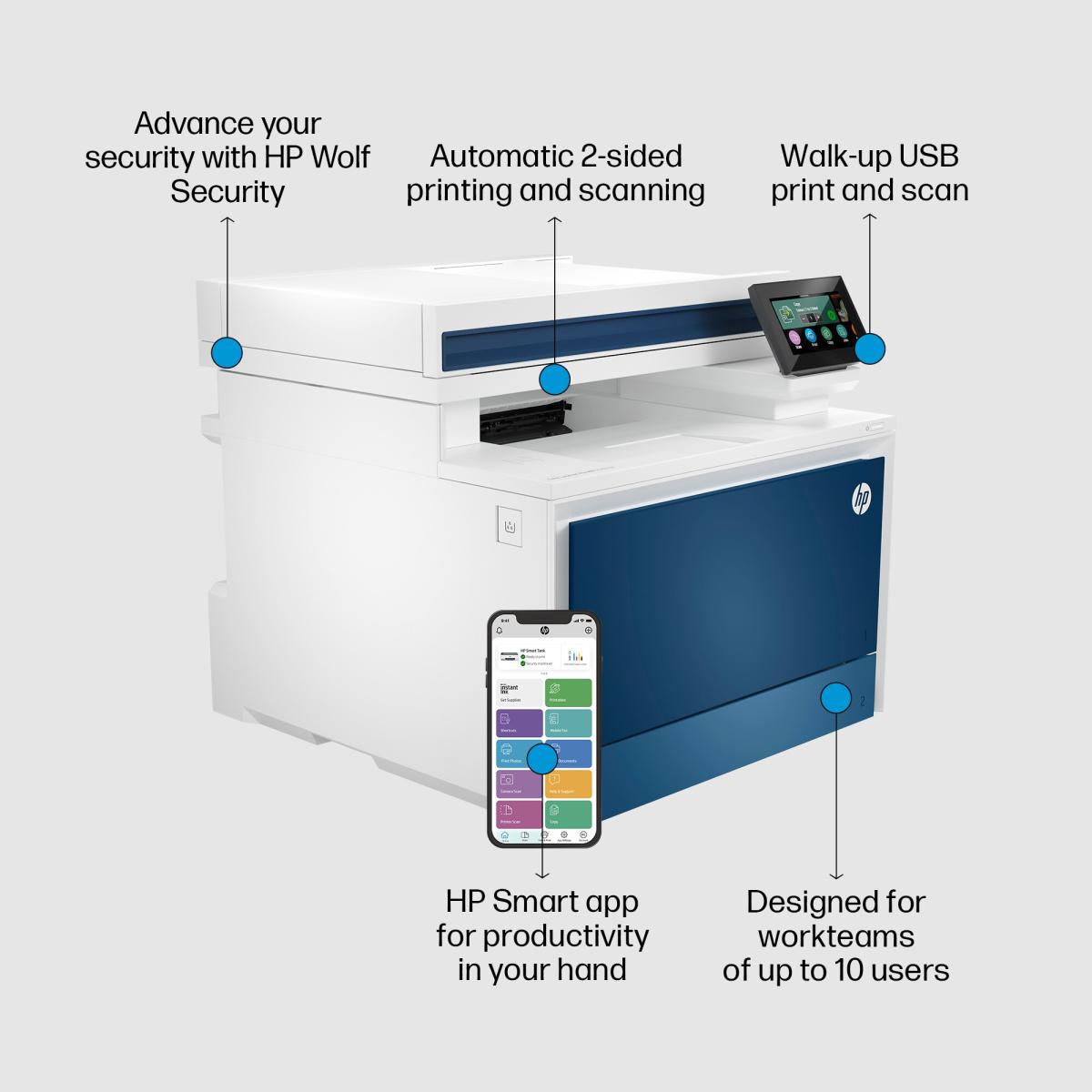 HP Color LaserJet Pro MFP 4303fdn Printer Color Laser Multifunction 4-In-One