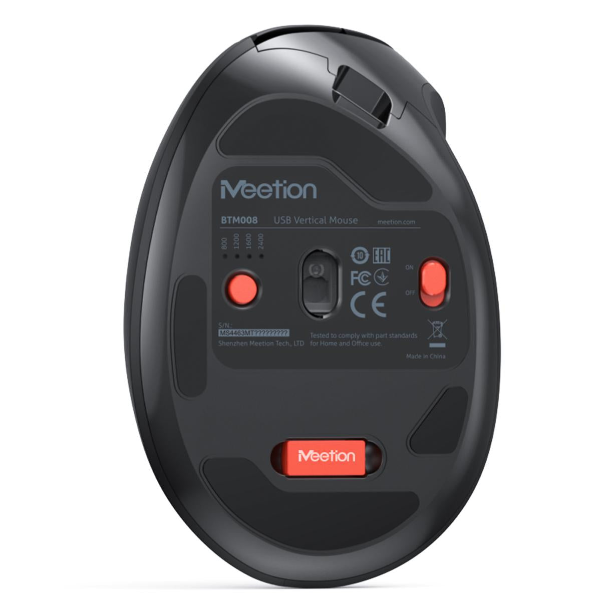 Meetion BTM010R Right-Handed Ergonomic Wireless Mouse 2.4GHz & Bluetooth Dual Mode-Black