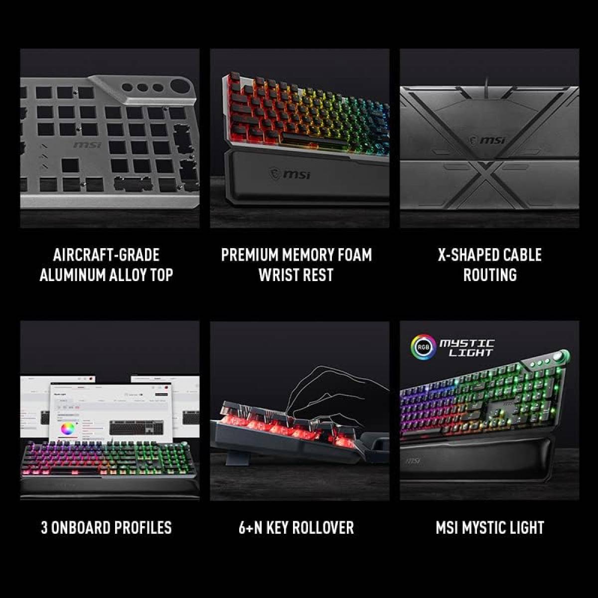 MSI Vigor GK71 Sonic AR Mechanical RGB Gaming Keyboard Sonic Blue Switches