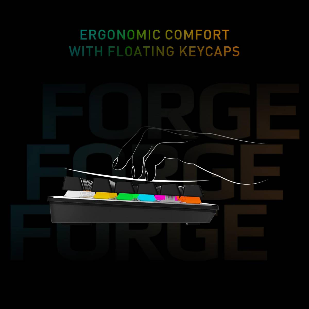 MSI Forge GK300 Blue US Mechanical Keyboard Angle -Adjustable (Black)
