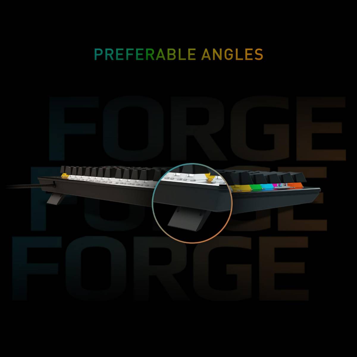 MSI Forge GK300 Blue US Mechanical Keyboard Angle -Adjustable (Black)